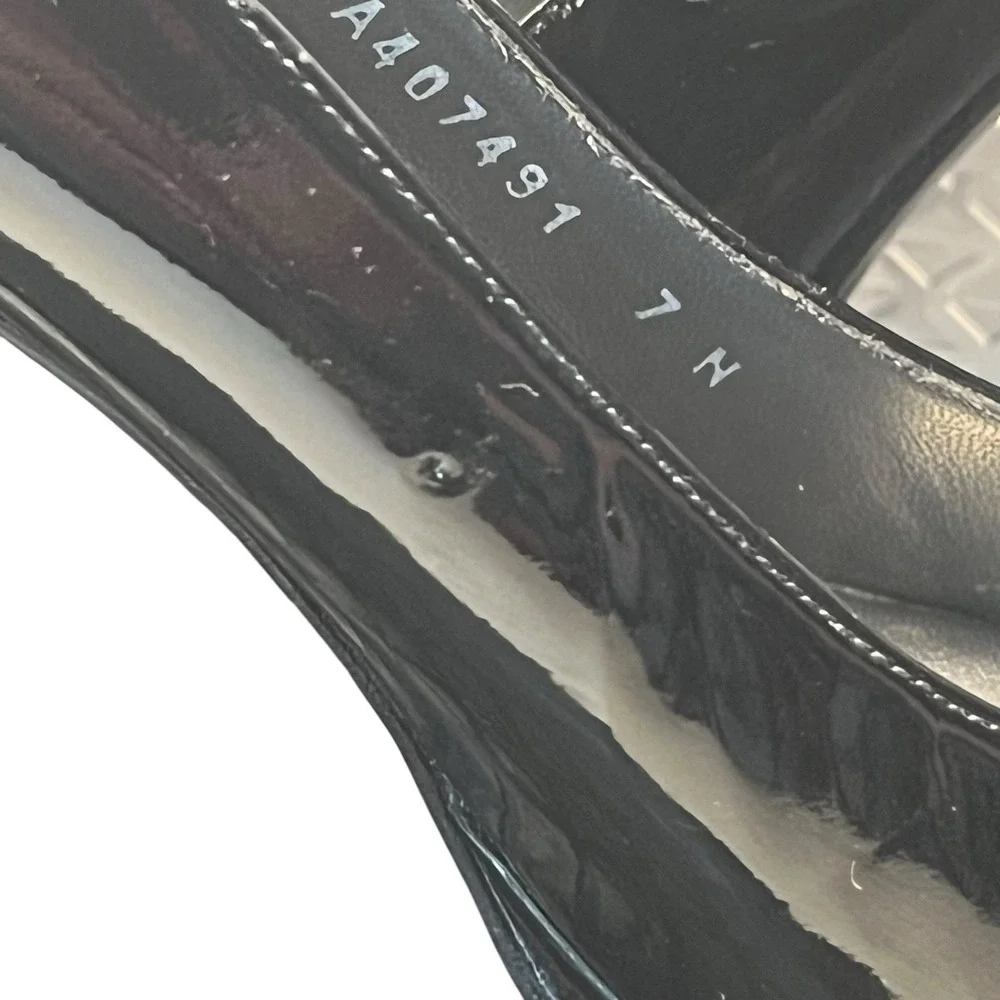 Stuart Weitzman Platswoon Black Patent Leather Platform Heels Size 7 N